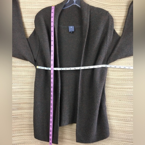 ANNE WILLI Paris 100% Alpaca Open Front Cardigan In Military Green Size 2 - Picture 9 of 9